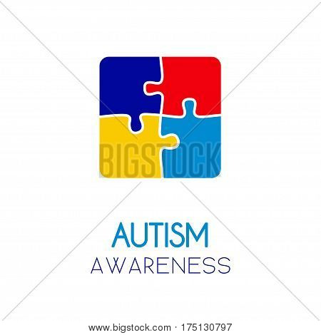 Autism Awareness Puzzle Elements Concept