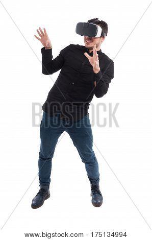 Excited Man Experiencing Virtual Reality