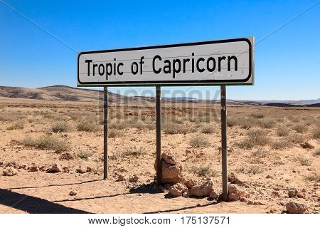 The Tropic of Capricorn or the Southern Tropic is the circle of latitude that contains the subsolar point on the December or southern solstice. It is the southernmost latitude where the Sun can be directly overhead in zenith. Its northern equivalent is th