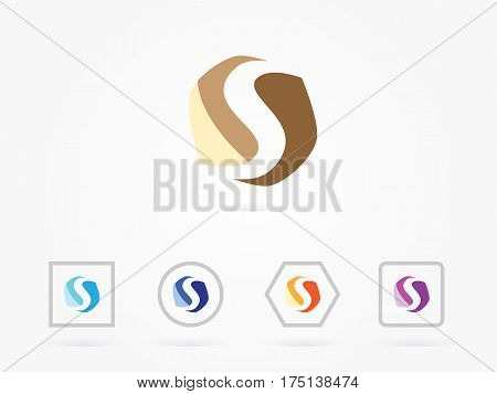 S Letter Pixel Multiply Colorful Logo Design Template