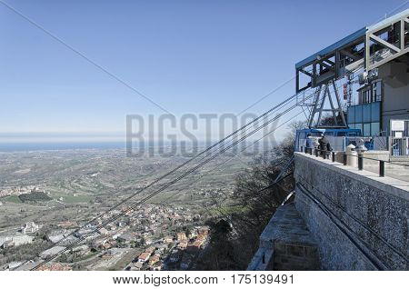 The arrival of the aerial lift of San Marino