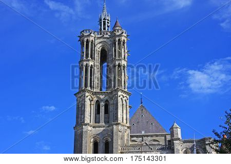Exterior of the abbey in Laon, France