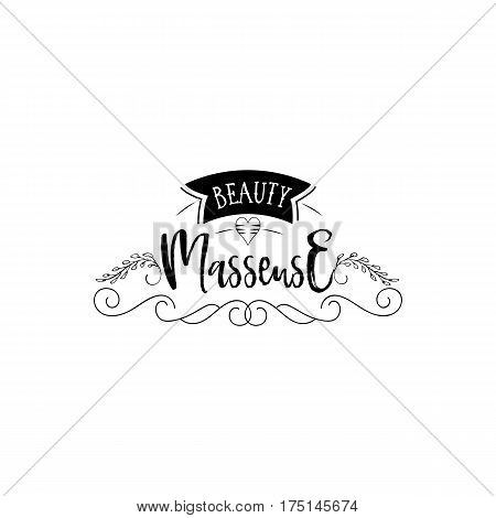 Beauty Salon Masseuse. A hand-made logo is a badge for your design