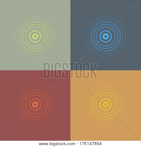 abstract line ripple emblem. Radar, sound or vibration icon. Flat design.