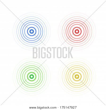 abstract line ripple emblem. Radar, sound or vibration icon. Flat design.