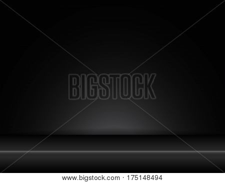 room stylish studio black background with light effects vector copy space