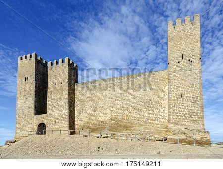 Castle in Sadaba with beauty sky in Saragossa Aragon Spain