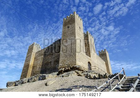 Castle in Sadaba with beauty sky in Saragossa Aragon Spain
