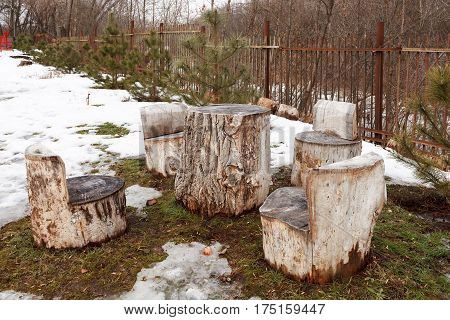 Self-made Wooden Furniture On The Street
