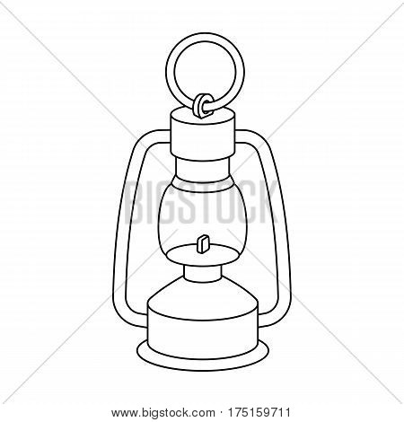 A gas lamp.The lighting device of miners.Mine Industry single icon in outline style vector symbol stock web illustration.