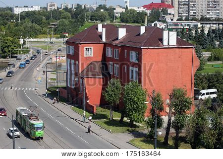 KALININGRAD, RUSSIA - AUGUST 21, 2011: The historic building of the Jewish orphanage. It was built in 1904 near Koenigsberg synagogue that was destroyed in 1938 during Kristallnacht.