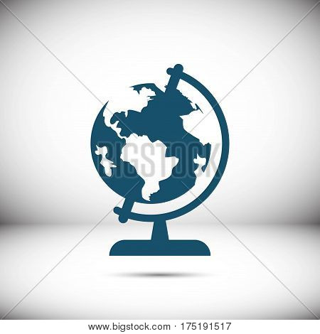 Earth globe icon stock vector illustration flat design