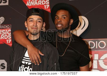 LOS ANGELES - MAR 5:  David Delgado, Diego Montana at the 2017 iHeart Music Awards at Forum on March 5, 2017 in Los Angeles, CA