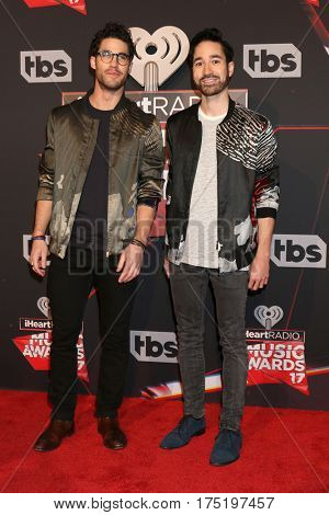 LOS ANGELES - MAR 5:  Darren Criss, Chuck Criss at the 2017 iHeart Music Awards at Forum on March 5, 2017 in Los Angeles, CA
