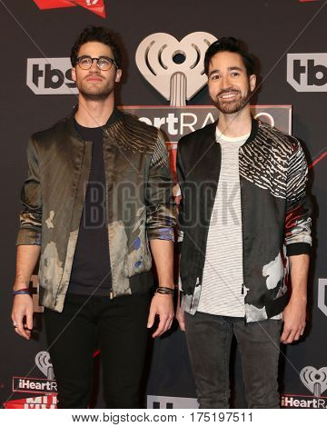 LOS ANGELES - MAR 5:  Darren Criss, Chuck Criss at the 2017 iHeart Music Awards at Forum on March 5, 2017 in Los Angeles, CA