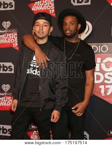LOS ANGELES - MAR 5:  David Delgado, Diego Montana at the 2017 iHeart Music Awards at Forum on March 5, 2017 in Los Angeles, CA