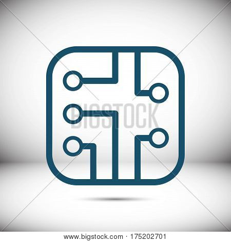 circuit board icon stock vector illustration flat design