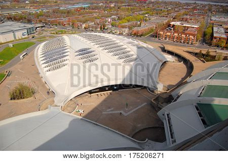 MONTREAL - MAY. 4, 2009: Biodome in Montreal Olympic Park, Montreal, Quebec, Canada. Montreal Olympic Park is the site of the 1976 Summer Olympic Games.