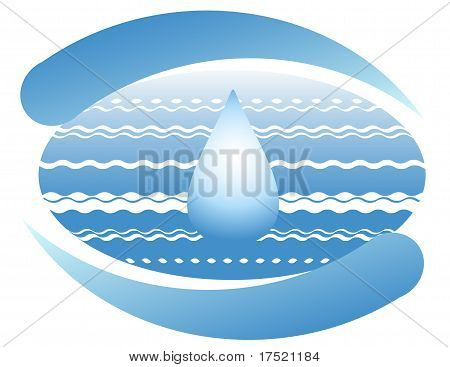 Oceano e goccia d'acqua pura sul pianeta