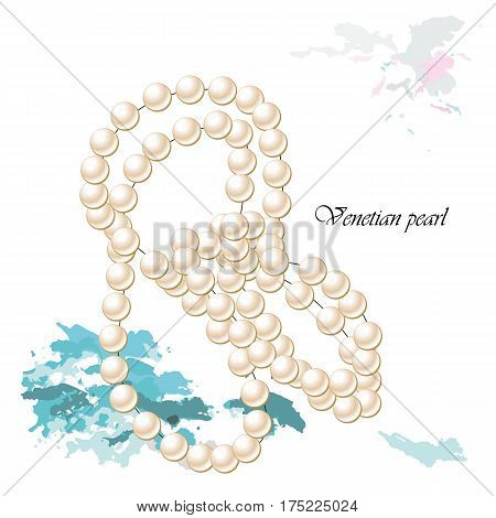 Vector illustration background or post card with venetian pearl