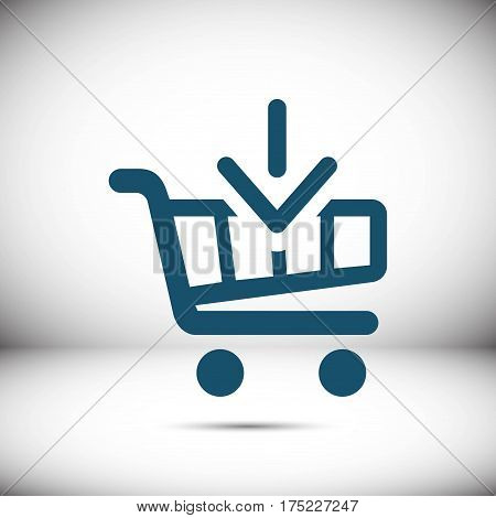 shopping cart icon stock vector illustration flat design