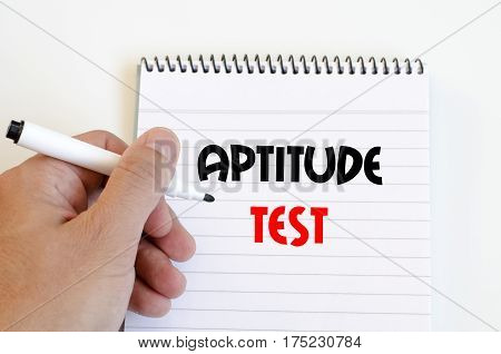 Aptitude test text concept isolated over white background