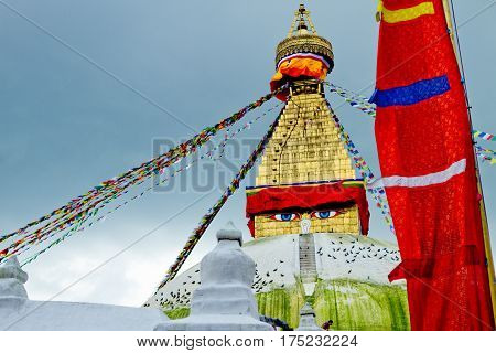 Bodhnath is the largest stupa in Nepal and the de facto religious centre of Nepal's large Tibetan community. The association is because the site marked the Tibetan trade route entrance to Kathmandu.