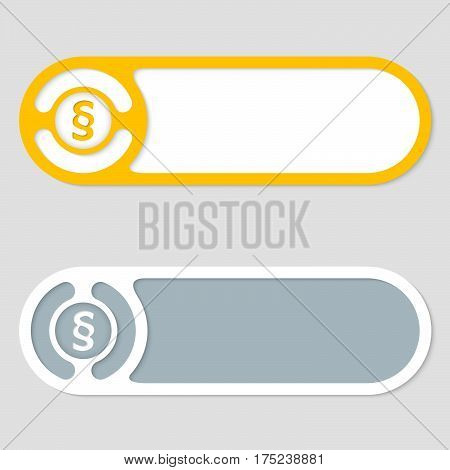 Set of two vector abstract buttons and paragraph mark