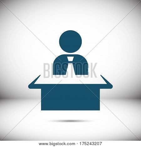 man sitting at the table icon stock vector illustration flat design