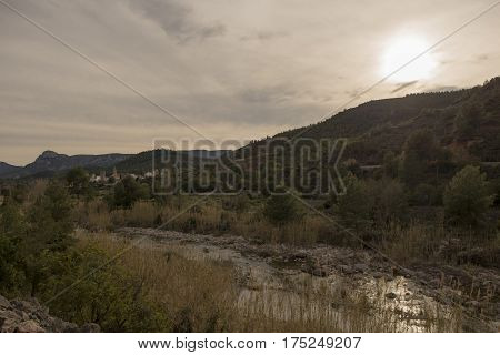Landscape around Ludiente in Castellon in Spain