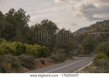 Landscape around Argelita in Castellon in Spain