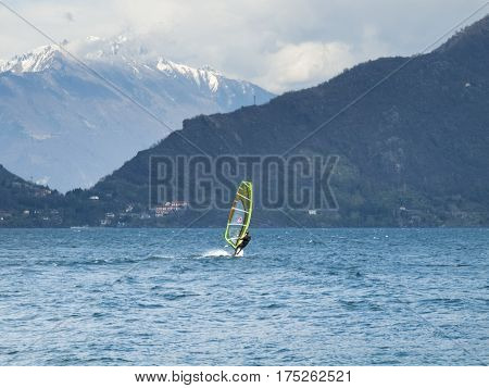 Windsurfer Fun In A Day Of Breva