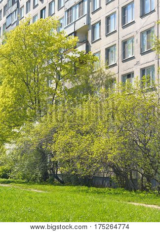 Residential house on the outskirts of St. Petersburg Kupchino district Russia.