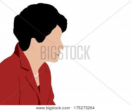03 MAR 2017 : Illustration of President of South Korea Park Geun-hye on isolated white background