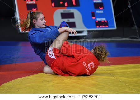 Orenburg, Russia - 29 October 2016: Girls Compete In Sambo