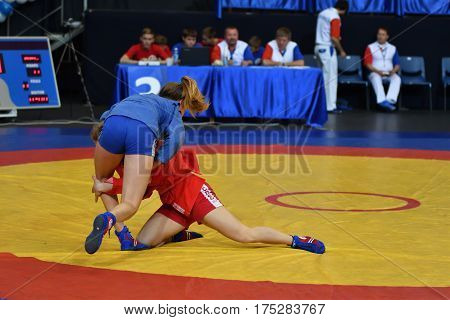 Orenburg, Russia - 29 October 2016: Girls Compete In Sambo