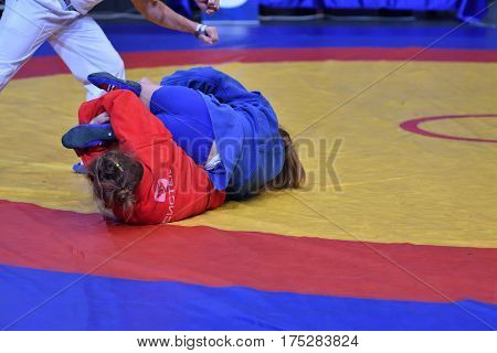 Orenburg, Russia - 29 October 2016: Girls Compete In Sambo