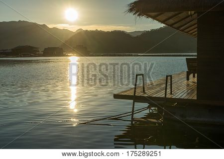 Sunset at Srinakarin Dam National Park Kanchanaburi Thailand