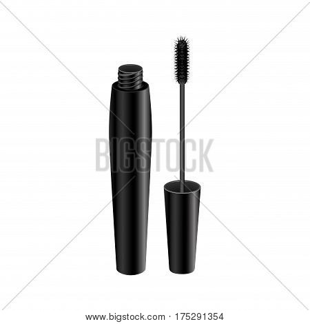 black eyelash mascara icon, vector illustraction design