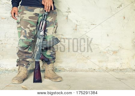 Old Submachine Gun  Kalashnikov  Ak-47