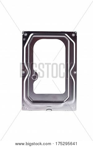 internal harddisk drive is the data storage for the digital data computer on white background  harddisk technology isolated