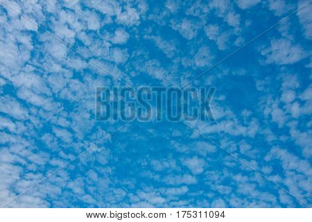 blue sky and fluffy clouds (Cirrocumulus) on nature background texture