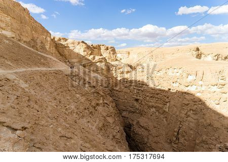 Hiking in mideast stone desert tourism in israel