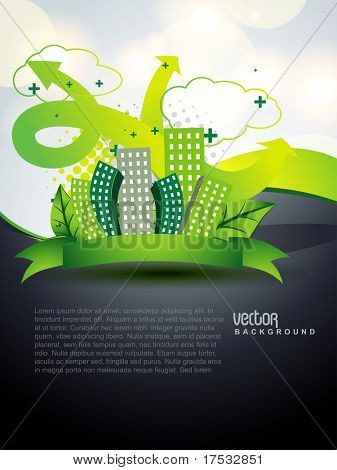 vektör yeşil şehir konsept sanat