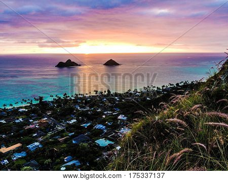 Sunrise hike to Lanikai Pill boxes, Oahu