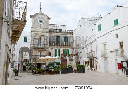 The Central Main Square Of Cisternino On Puglia