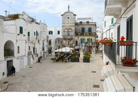 The Central Main Square Of Cisternino On Puglia
