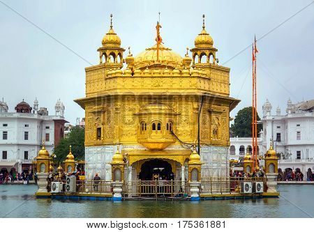 the Golden Palace in Amritsar Punjab. front view.