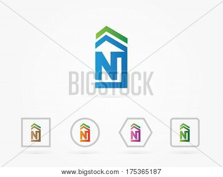 Vector Illustration Roof House N Symbol for icon business logo