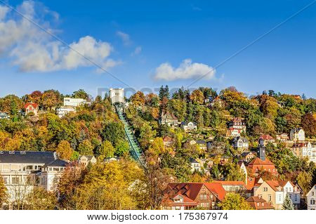 Autumn season impression with the Dresden Suspension Railway